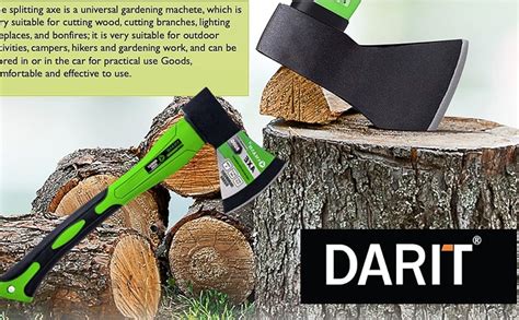 DARIT Gardening Tools Hatchet Axe Fiberglass Body Rubberized Handle