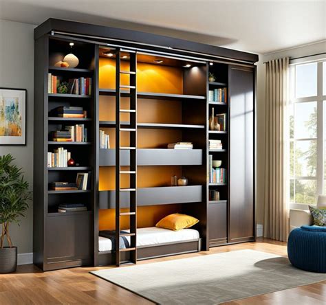 Make Your Small Space Feel Huge With A Sliding Bookcase Murphy Bed