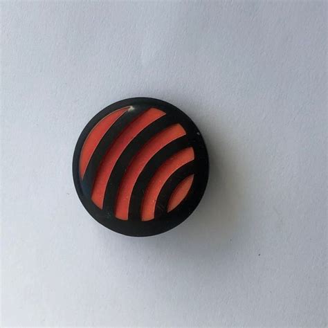 Celluloid Button Red Black Striped Button Vintage Carved Etsy