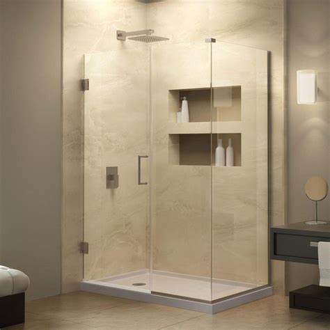 Dreamline Unidoor Plus 325 In W X 34 38 In D X 72 In H Frameless Hinged Shower Enclosure In