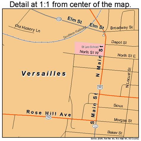 Versailles Kentucky Street Map 2179482