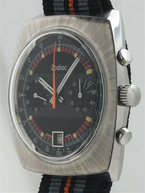 Zodiac Stainless Steel Chronograph Wristwatch circa 1970s For Sale at ...