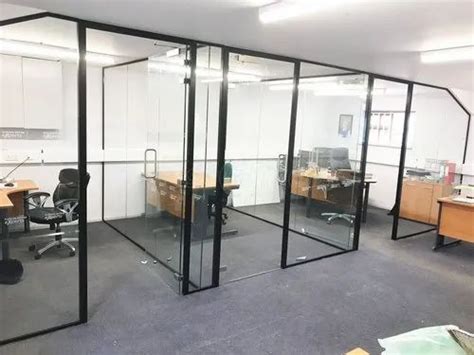 Aluminium Slim Profile Glass Partition For Commercial Thickness 10