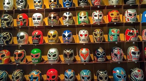 Premium AI Image | Traditional Mexican Lucha Libre wrestling masks in a shop in Mexico City ...