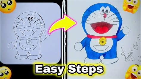 How To Draw Doraemon In Easy Steps Step By Step Tutorial Doraemondrawing Youtube