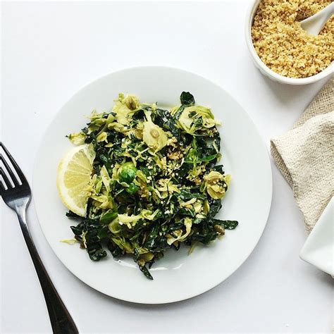 Shredded Kale And Brussels Sprout Slaw With Pepitas And Pine Nuts Recipe