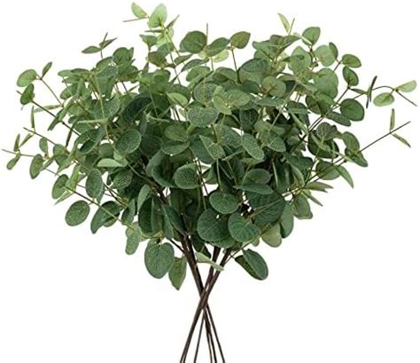 Beferr Bunches Artificial Eucalyptus Stems Leaves Faux Silk