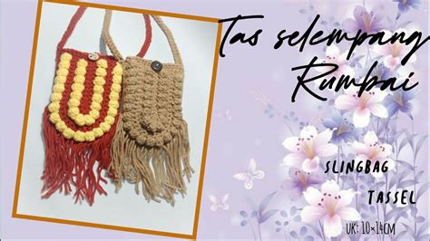 Tutorial Tas Selempang Rumbai Rajut Mudah Easy Crochet Tassel Sling