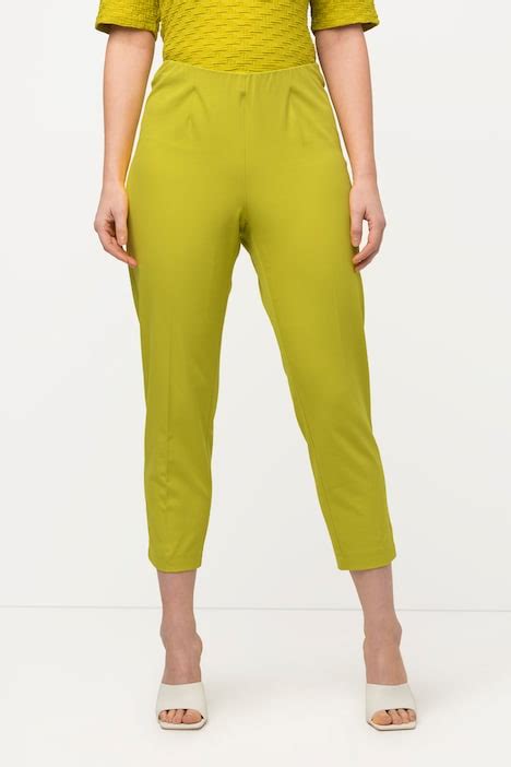 Cropped Stretch Blend Elastic Waistband Pants Pant Pants