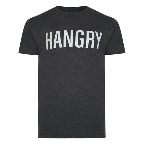 Bigdude Hangry Print T Shirt Charcoal Marl Bigdude