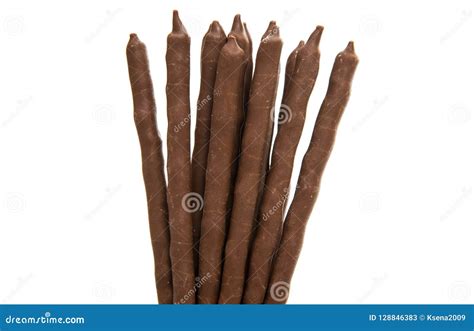 Chocolate Covered Sticks Isolated Stock Image Image Of White Sticks