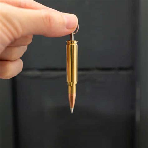 308 Winchester Patrone als Anhänger mit Silver Tip Geschoss