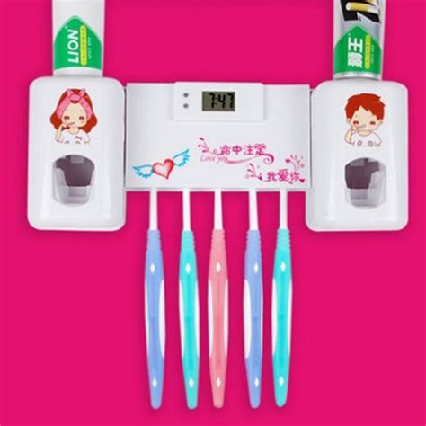 Dispensador de pasta dental automático 2 en 1 con 5 cepillos de