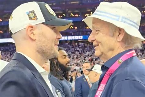 Bill Murray Celebrates with His Son Luke After UConn Wins NCAA Championship