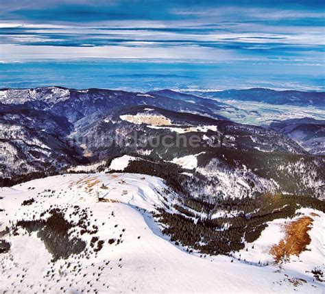 Luftaufnahme Feldberg Schwarzwald Winterluftbild Von Bergen