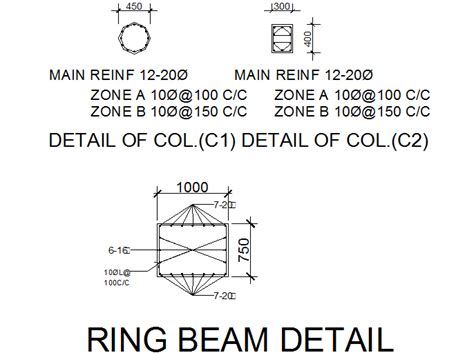 Ring beam detail dwg file - Cadbull