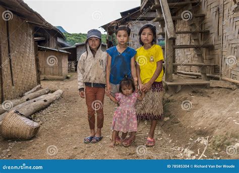 种族女孩，老挝 编辑类库存图片 图片 包括有 表面 女孩 聚会所 山脉 国家 人们 种族 有吸引力的 78585304