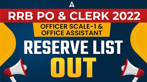 Rrb Po Clerk Reserve List Out Ibps Rrb Scale Office Assistant