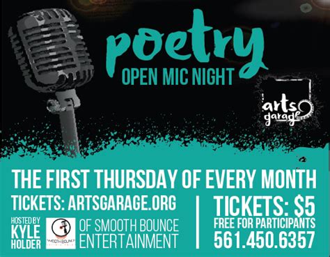 Poetry Open Mic Night Arts Garage