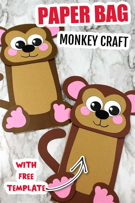 Paper Bag Monkey Craft Preschool Kids Love - Craft Play Learn