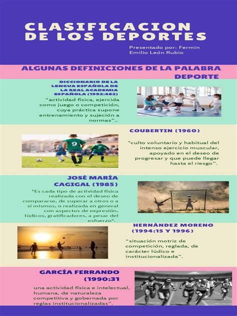 Clasificacion De Los Deportes Pdf Deportes La Naturaleza Humana
