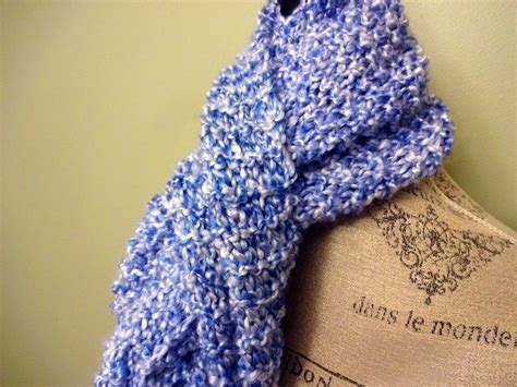 Hand Knit Womens Extra Long Bright Blue Scarf Soft Etsy