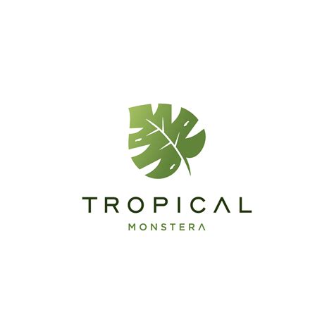 Tropical Plant Leaves Logo Monstera Leaves Logo Design Vector