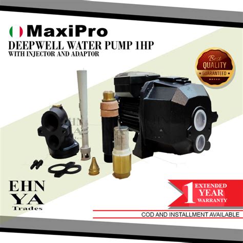 Maxipro Deepwell Water Pump 1HP With Injector And Adapter ITALY Packer