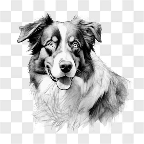 Baixe Desenho Expressivo De Border Collie Dog Preto E Branco Sketches