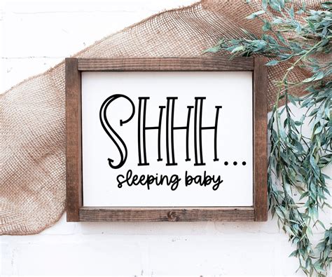 Sleeping Baby Sign SVG Baby Svg Shhh Svg Door Sign Svg Etsy