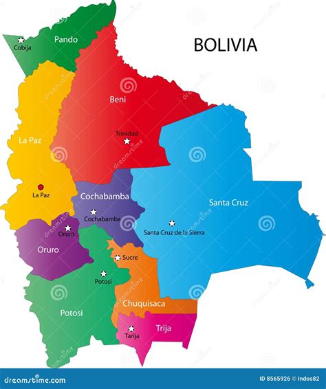 Mapa De Bolívia Imagem De Stock Royalty Free Imagem 8565926