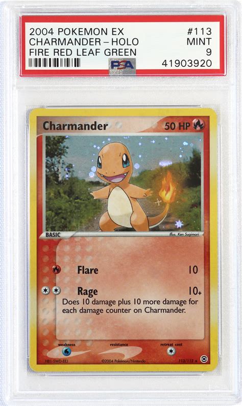 2004 POKEMON EX FIRE RED LEAF GREEN 113 CHARMANDER HOLO PSA 9 CARD