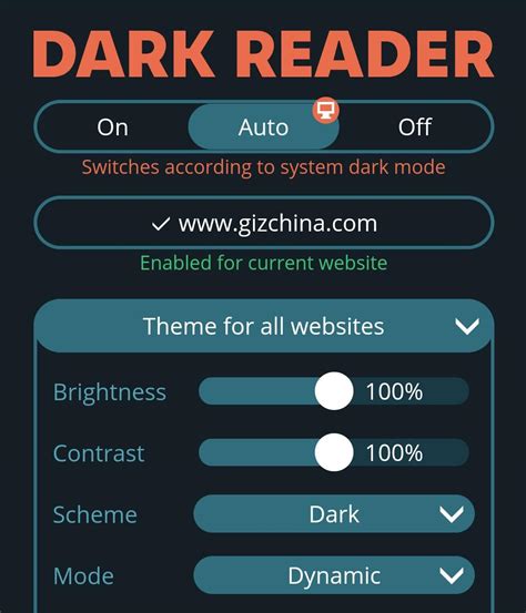 How can I make Dark Reader follow the system dark mode? When I choose ...