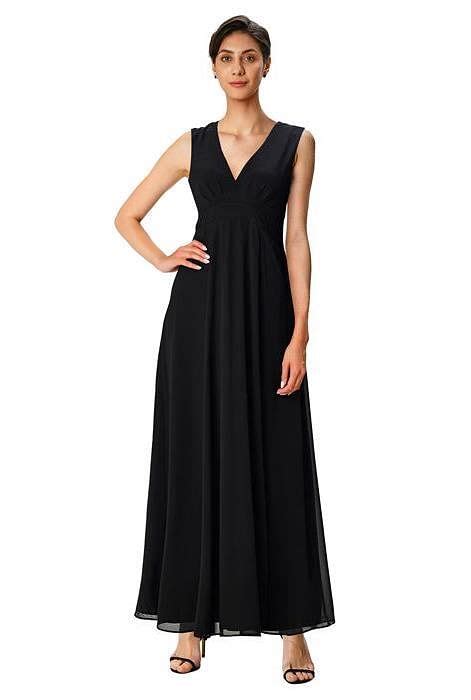 Shop Sheer Chiffon Empire Maxi Dress Eshakti