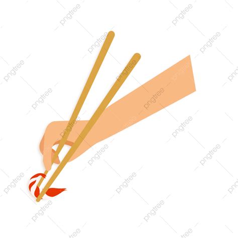 Holding Chopsticks PNG Transparent Simple Hand Painted Transparent