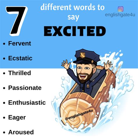 7 Different ways to say excited | Learn english words, English language ...