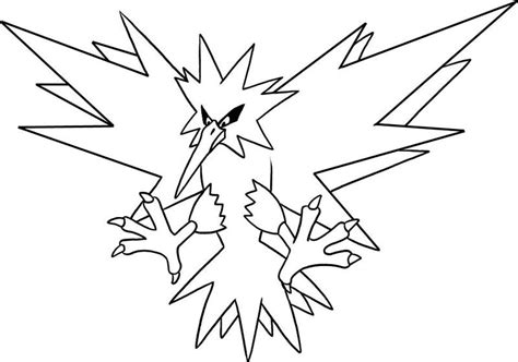 Zapdos Coloring Page - Free Printable Coloring Pages