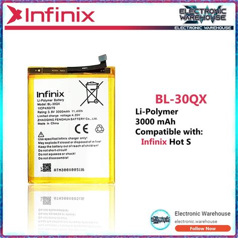 Infinix BL 30QX Battery 3000mAh Shopee Philippines