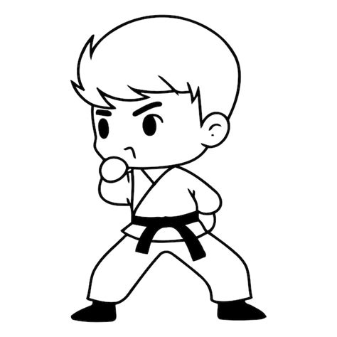 Le Garçon De Taekwondo Est Une Illustration Vectorielle De Personnage