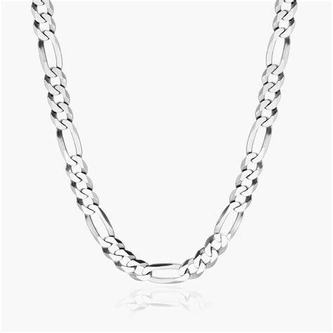 Sterling Silver Mm Figaro Chain Necklace Inches I S