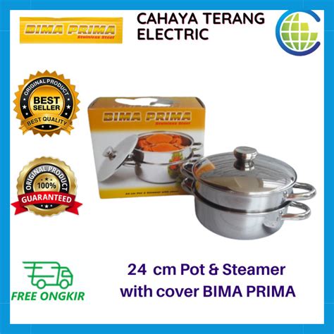 Jual BIMA PRIMA Panci Steamer Kukusan 2 Susun Stainless Steel Kukus 24