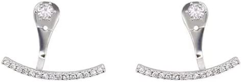 Amazon Cubic Zirconia Ear Jacket Earrings Front Back Post Studs