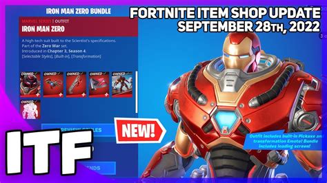 Fortnite Item Shop New Iron Man Zero Set September Th