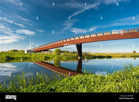 Shanks Millennium Bridge Over The River Nene East Of Peterborough