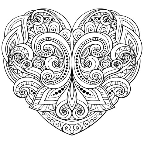 Love Heart Coloring Page Heart Coloring Pages Love Coloring Pages