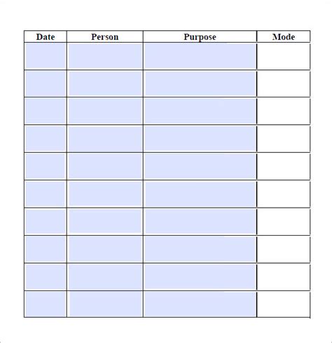 Free Printable Communication Log Template