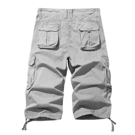 Pantacourt Homme Cargo En Coton Coupe Droite Taille Standard