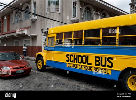 Philippines Manila Old Fashioned Schoolbus In Intramuros The Oldest