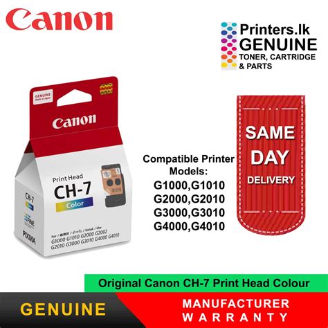 Original Canon Ch 7 Print Head Colour Ch 7 G1000g2000g3000g1010g2010g3010g4010 Printer Head