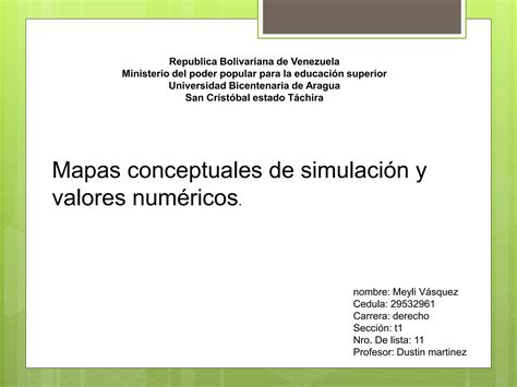 Mapas Conceptuales De Los Valores Numericos Ppt